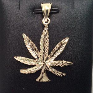Marijuana Weed Leaf Pot Cannabis 10k Yellow Real Gold 4.2gr